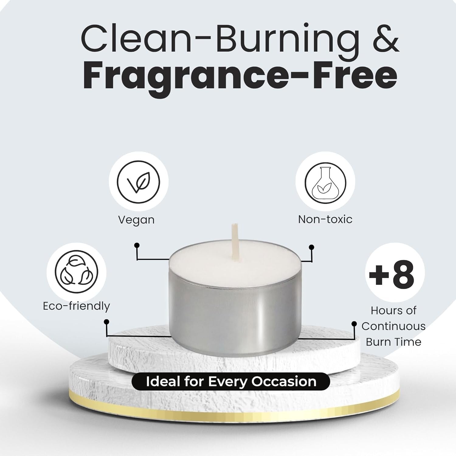 100 Tea Night Lights Candles 8 HOUR LONG BURN Unscented Tealights Nightlight 8HR