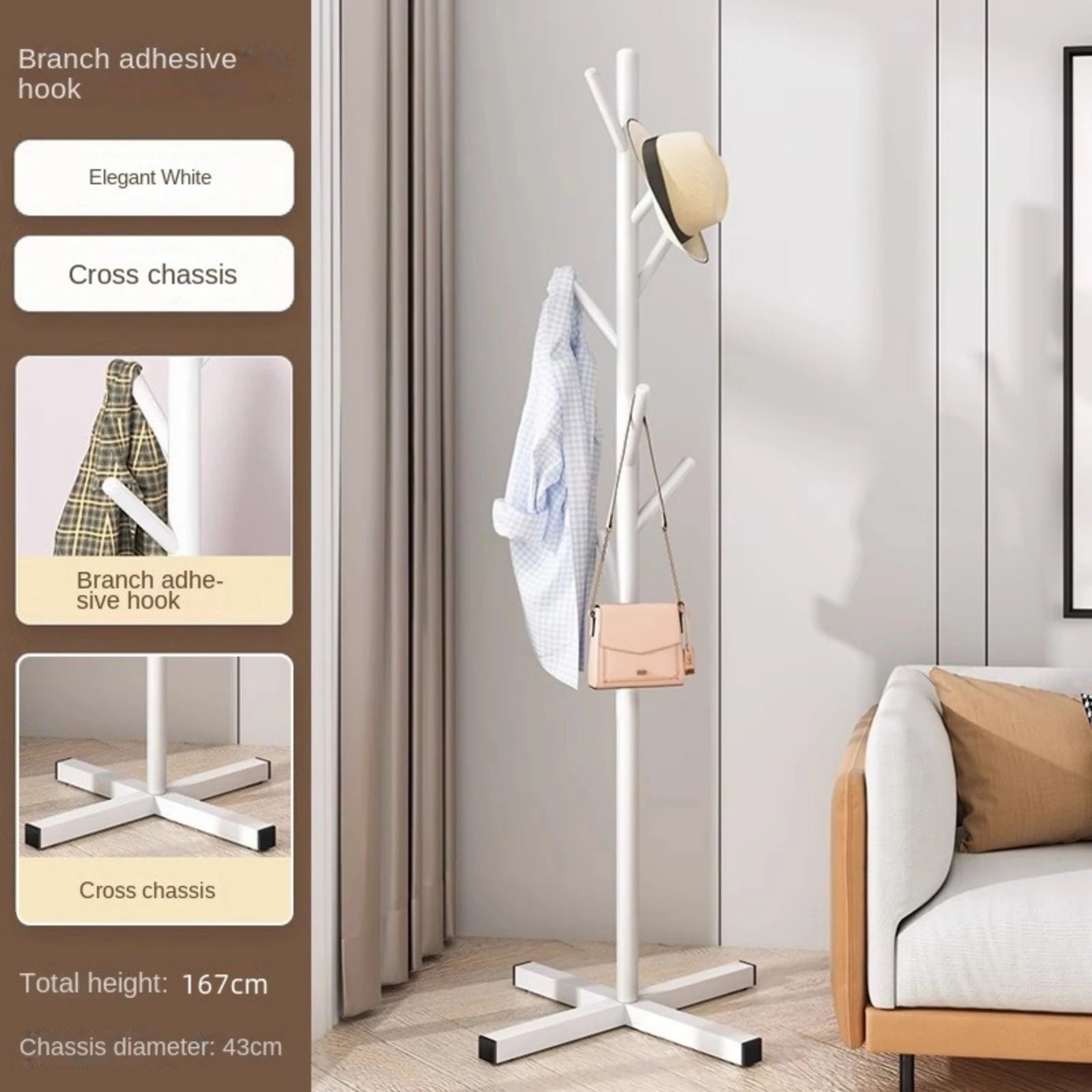 Marble Household Clothes Hanger Floor-Standing Bedroom Simple Clothes Hanger Clothes Rack Popular Coat Rack Clothes Hanger Storage