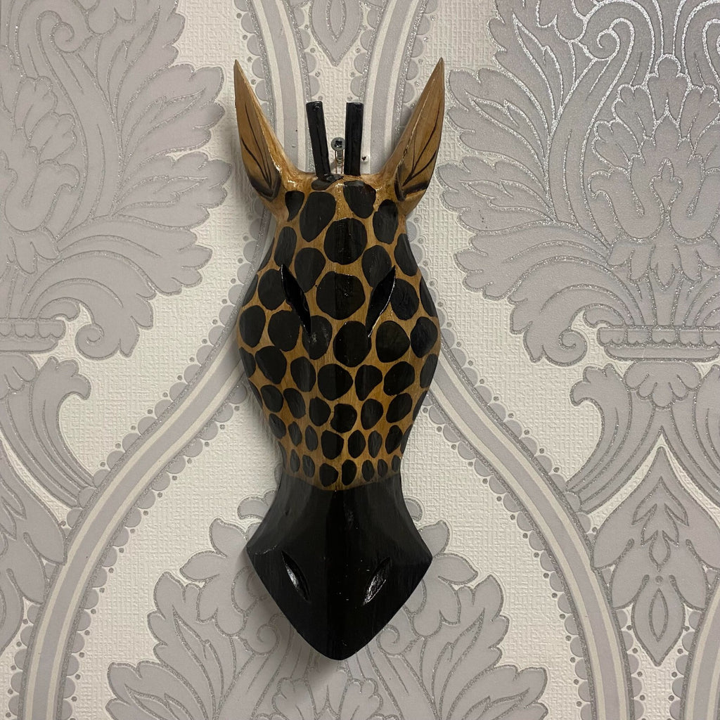 Wooden Zebra Giraffe Animal Head Home Wall Decoration 30Cm Christmas Gift