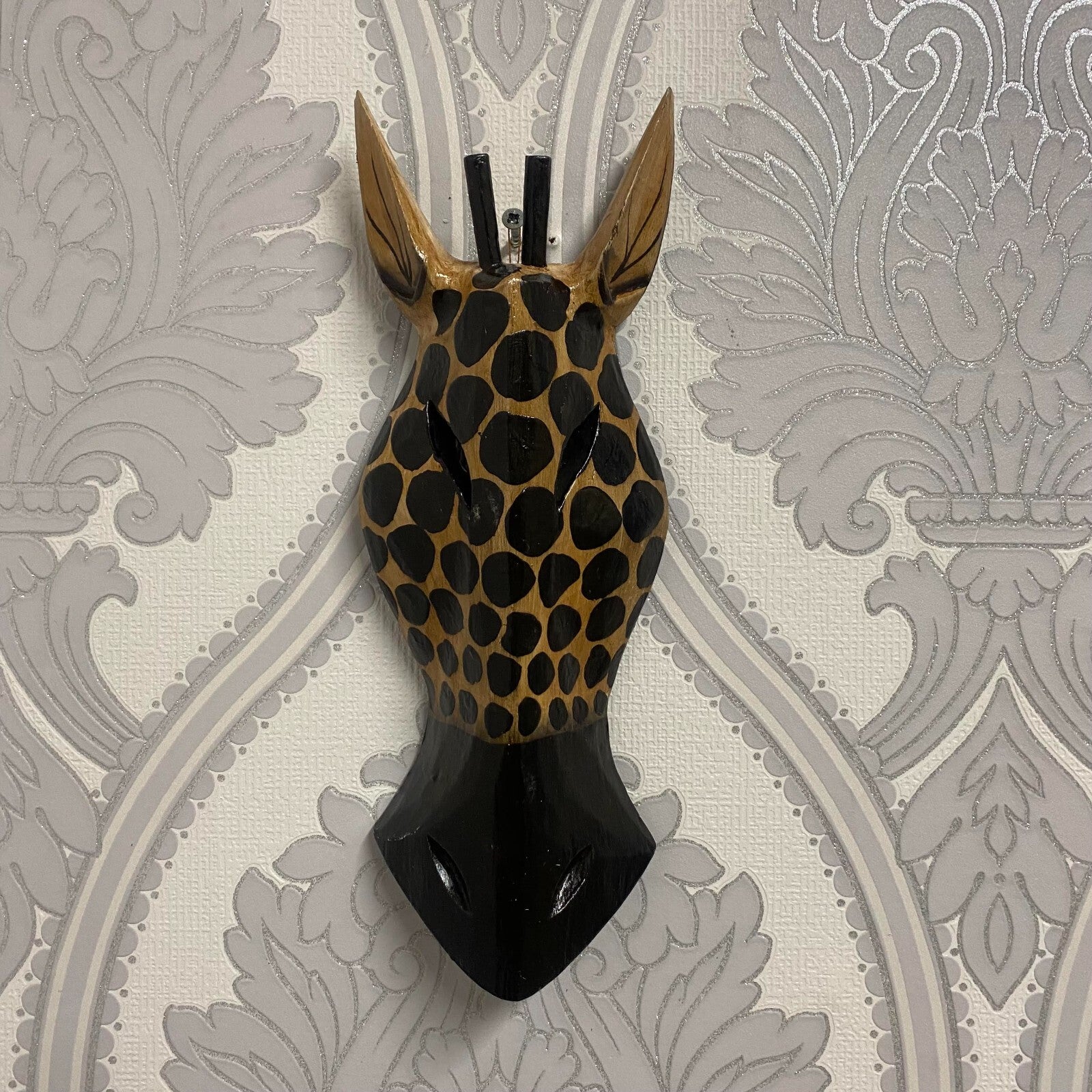 Wooden Zebra Giraffe Animal Head Home Wall Decoration 30Cm Christmas Gift