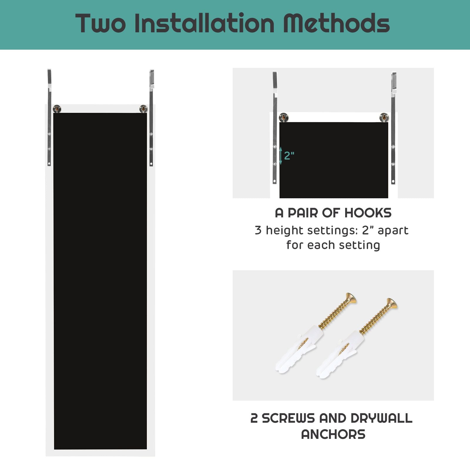 Full Body Mirror Wall Mounted Dressing Mirror for Bedroom