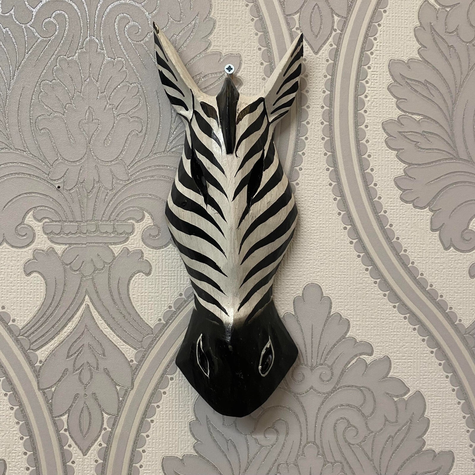 Wooden Zebra Giraffe Animal Head Home Wall Decoration 30Cm Christmas Gift