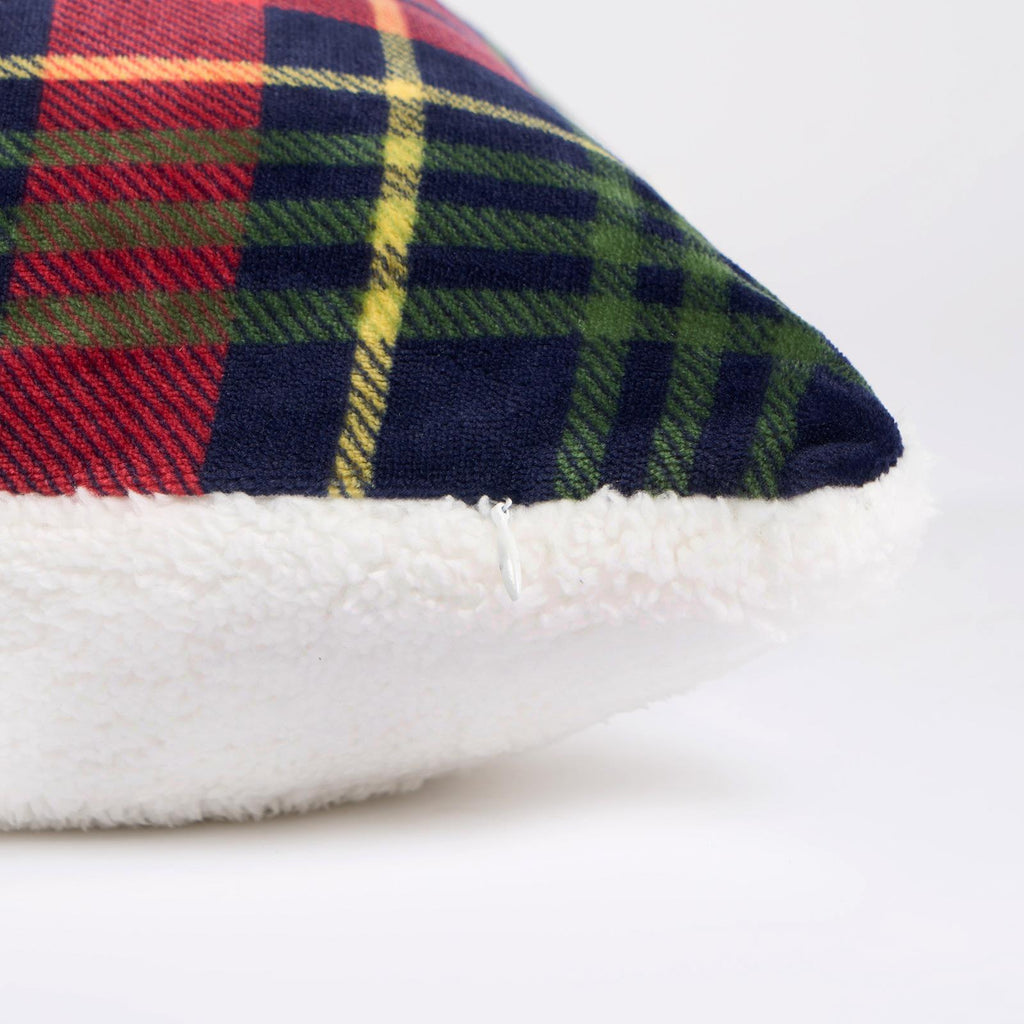 OHS Check Cushion Covers 2 Pack Flannel Fleece Square Pillowcases