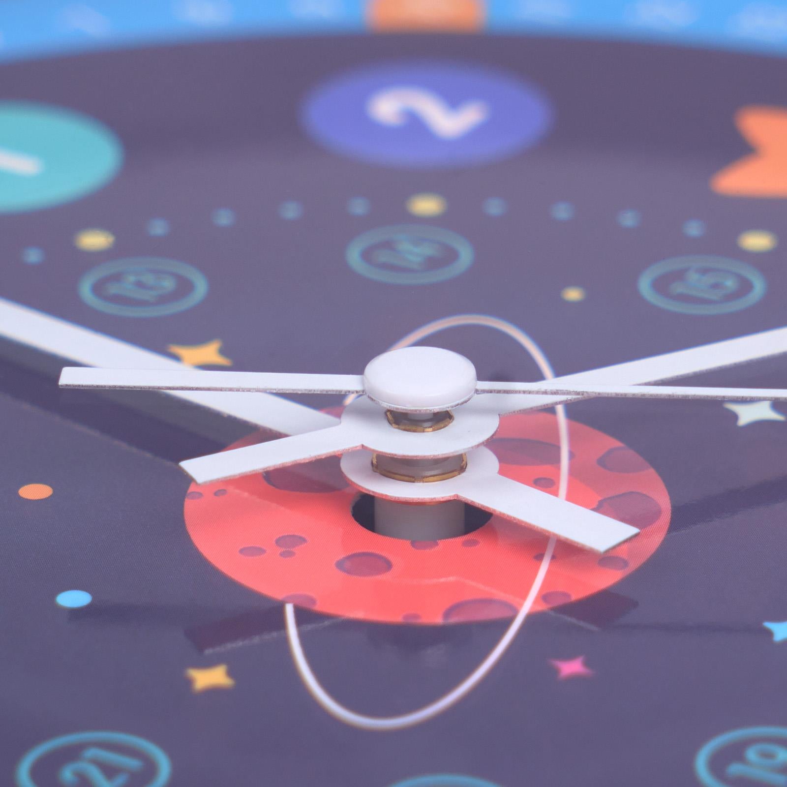 Kids Small Wall Clock Bedside Home Decor round Face Bedroom Quartz Rabbit Space