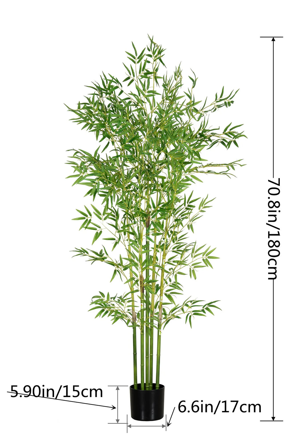 Artificial Bamboo Tree 150Cm/180Cm/210Cm Tall Faux Silk Plant for Home Office Indoor Outdoor Decor Fake Bamboo Tree with Lifelik