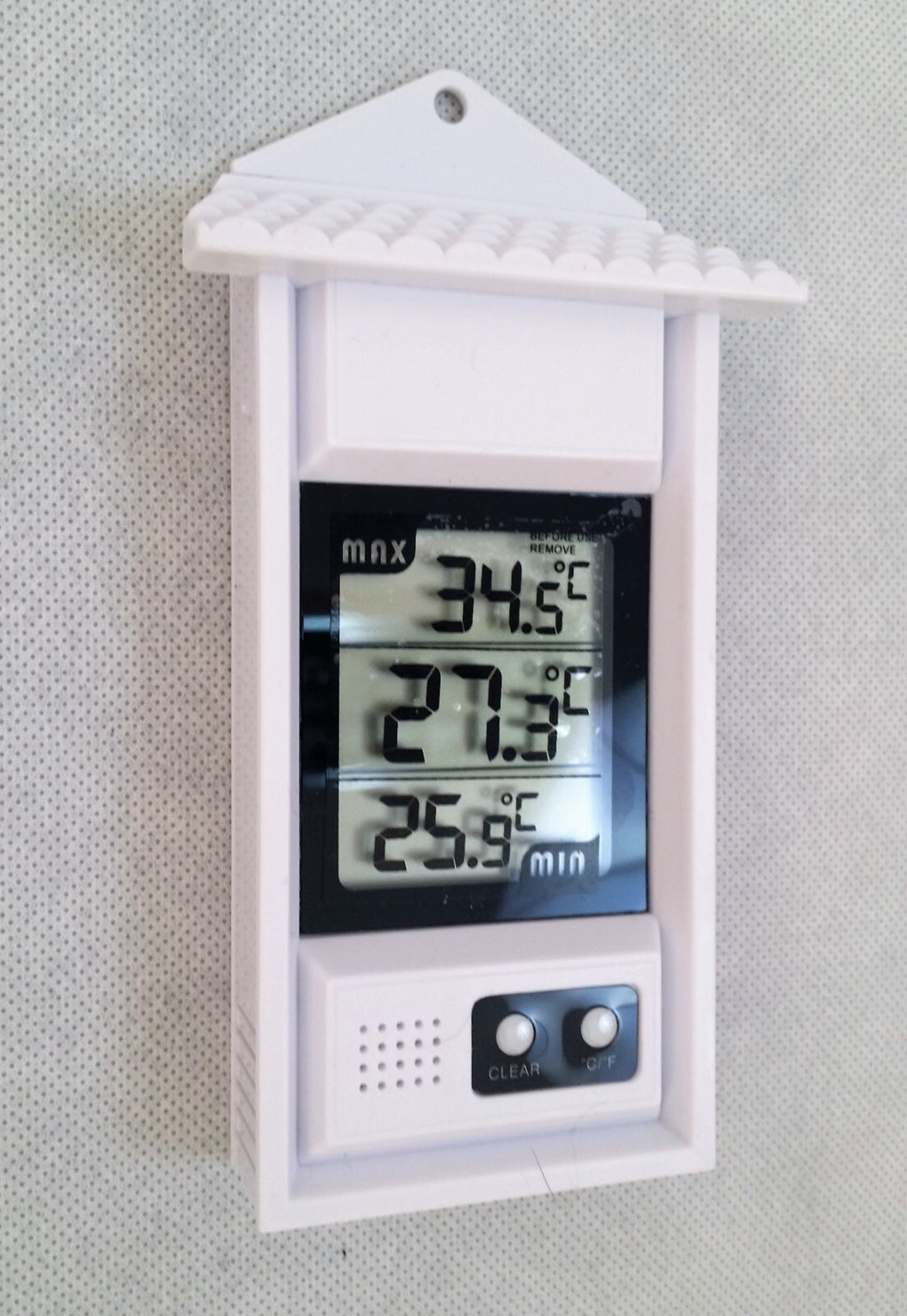 Max Min Thermometer - Garden Greenhouse Indoor Outdoor Office Wall