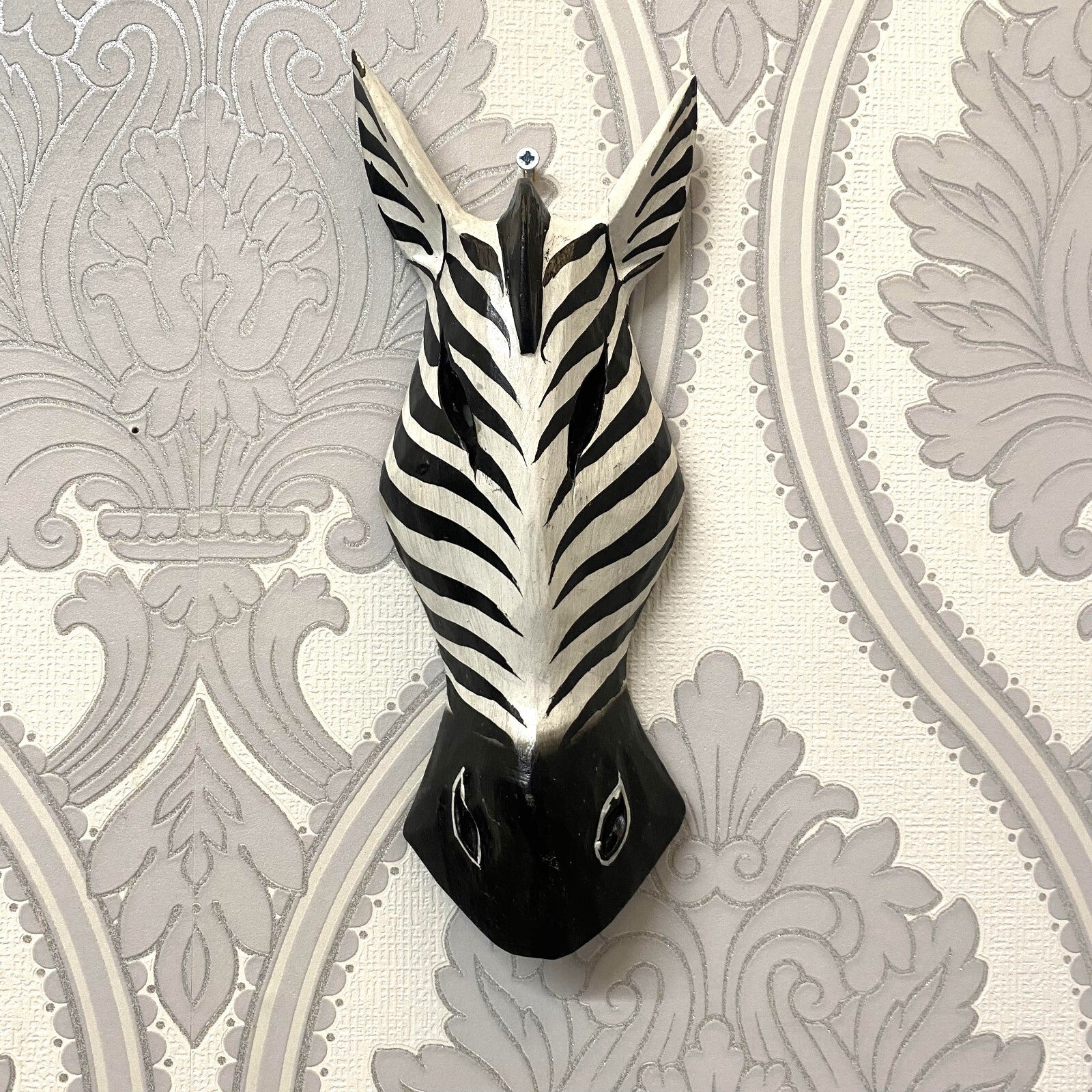 Wooden Zebra Giraffe Animal Head Home Wall Decoration 30Cm Christmas Gift