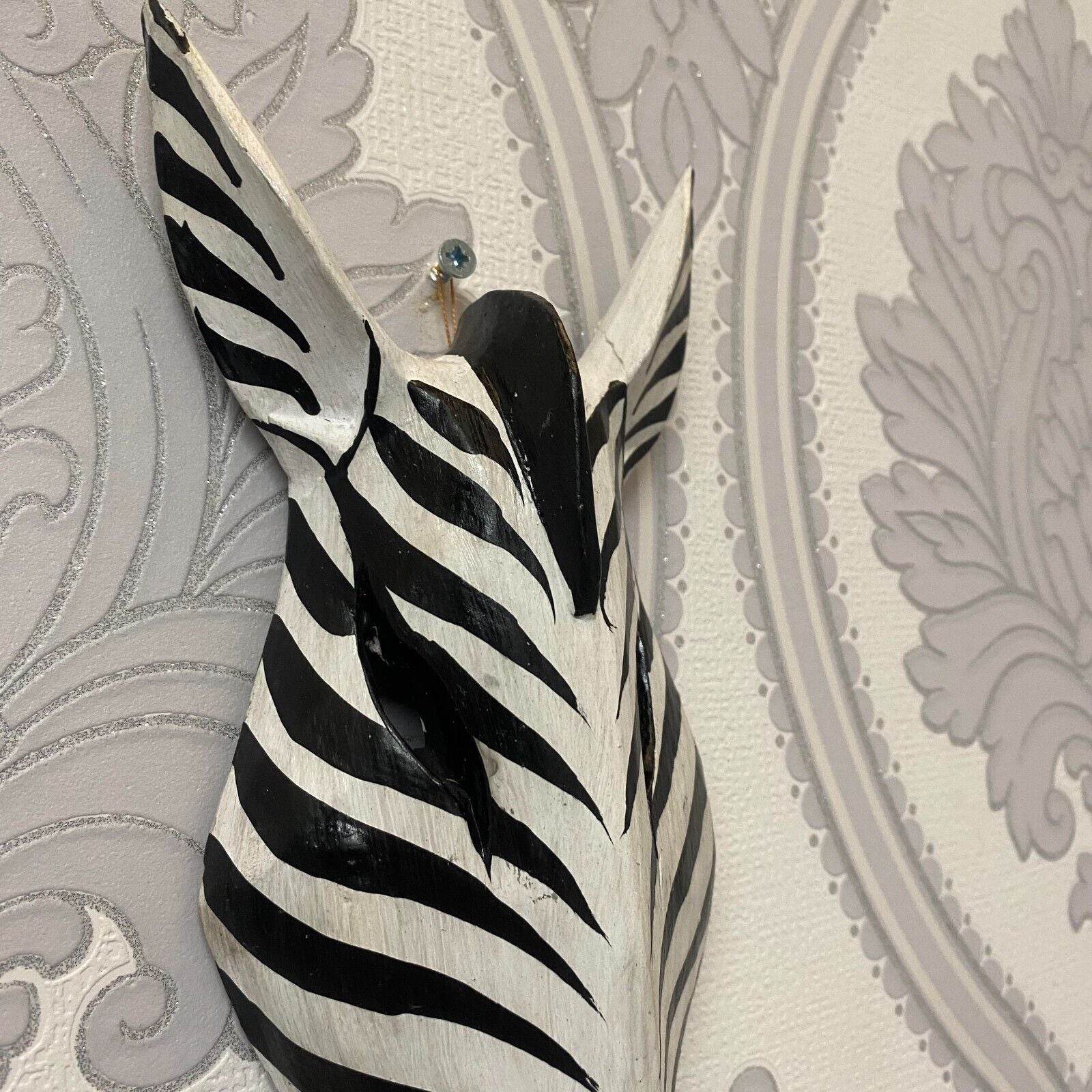 Wooden Zebra Giraffe Animal Head Home Wall Decoration 30Cm Christmas Gift