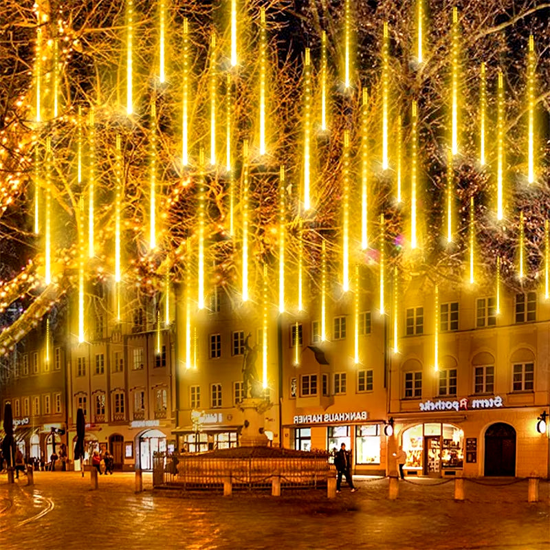 8 Tubes LED Meteor Shower Light EU Plug Street Outdoor Lighting New Year Tree Christmas Decorations for Home