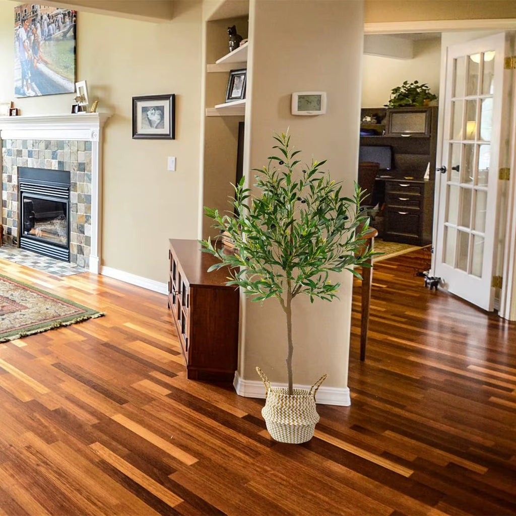 Artificial Olive Tree Fake Plant,Faux Olive Tree with Realistic Leaves and Fruits Olive Trees Artificial Indoor for Home Office