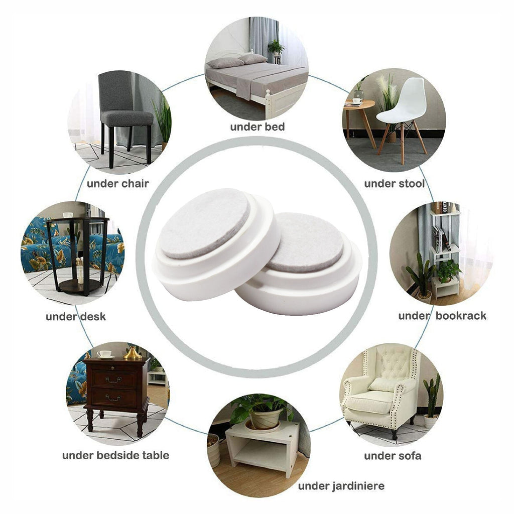 Castor Cup Floor Protector Large White Wooden Tile Protector Carpet Floor 66Mm