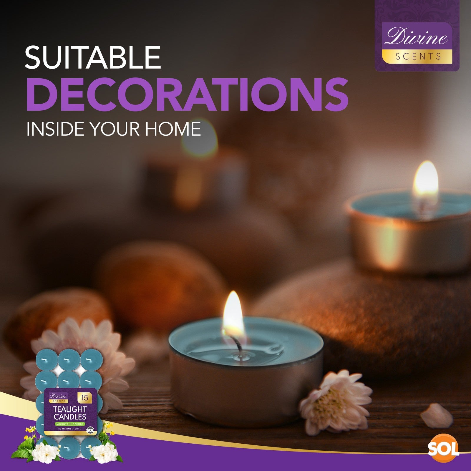 15-30Pk Scented Tea Lights Candles | Various Perfumes 3.5 Hour Burn Tealights