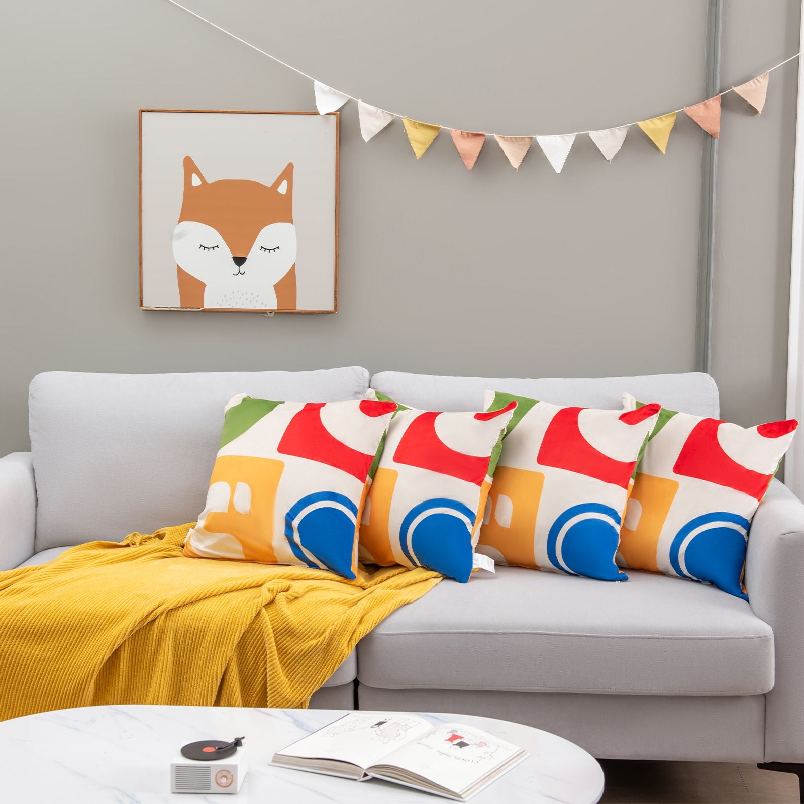 Soft Velvet Covered Decorative Throw Pillow Set of 4