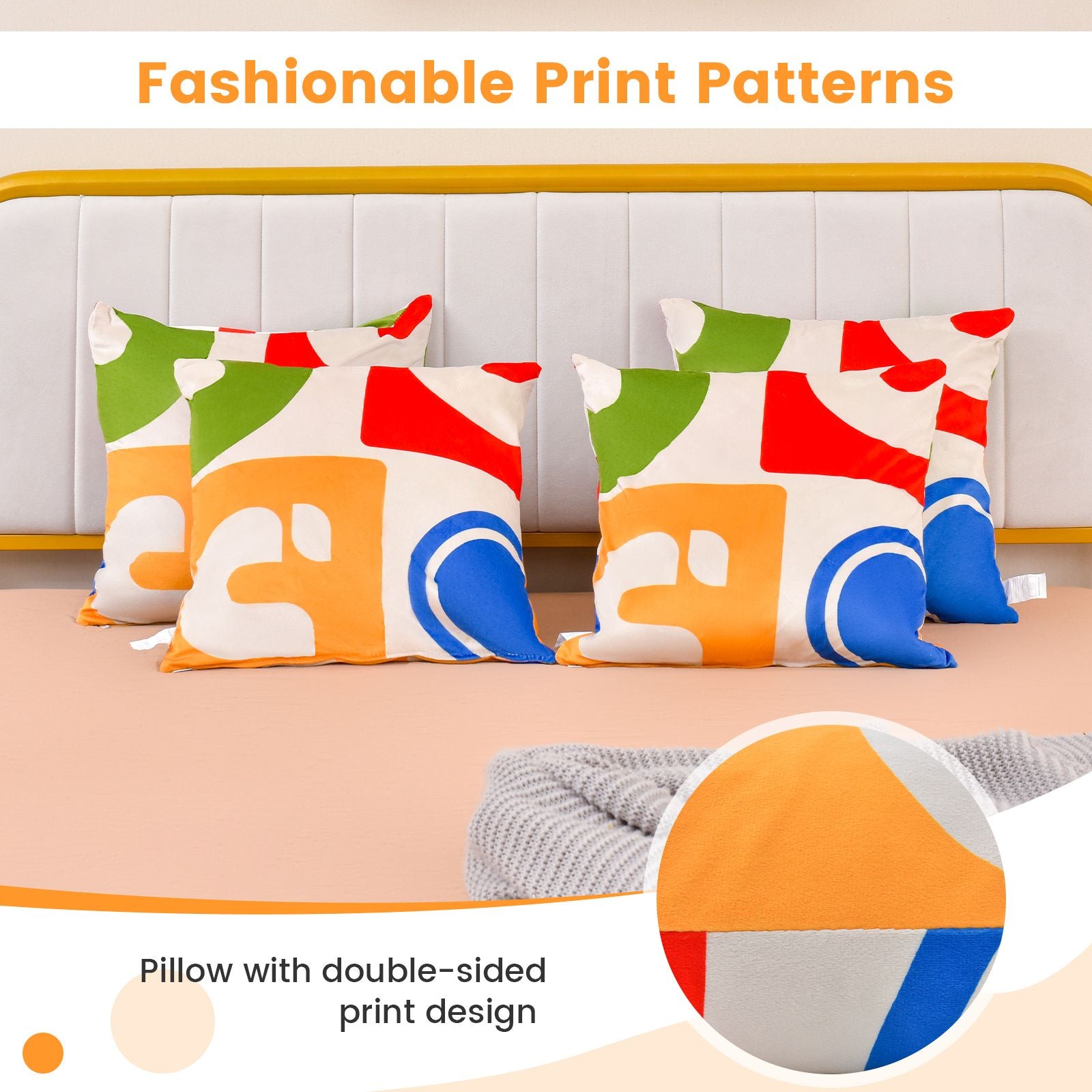 Soft Velvet Covered Decorative Throw Pillow Set of 4