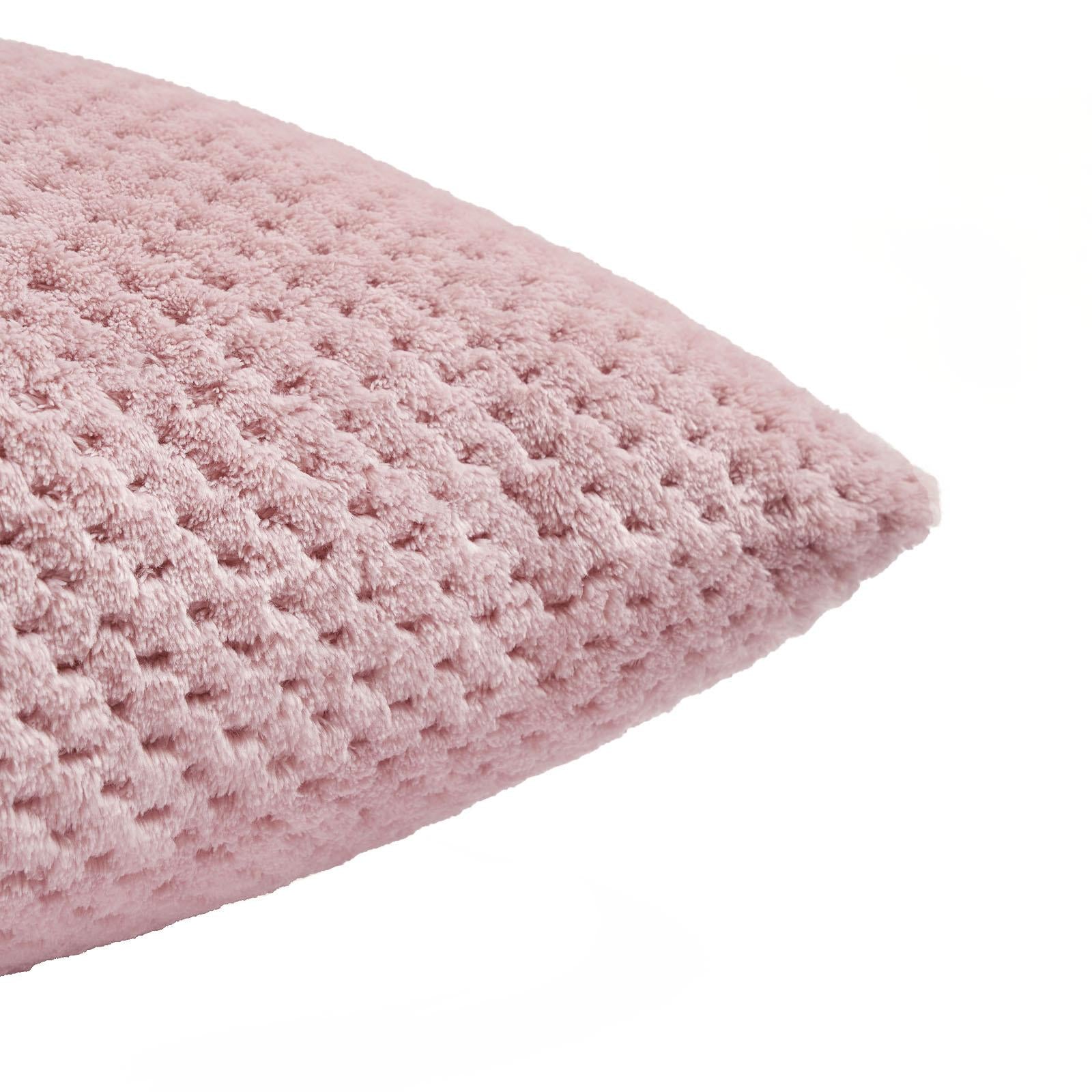 Brentfords Waffle Cushion Covers Popcorn Fleece Set of 2 Pack Sofa - 18" X 18