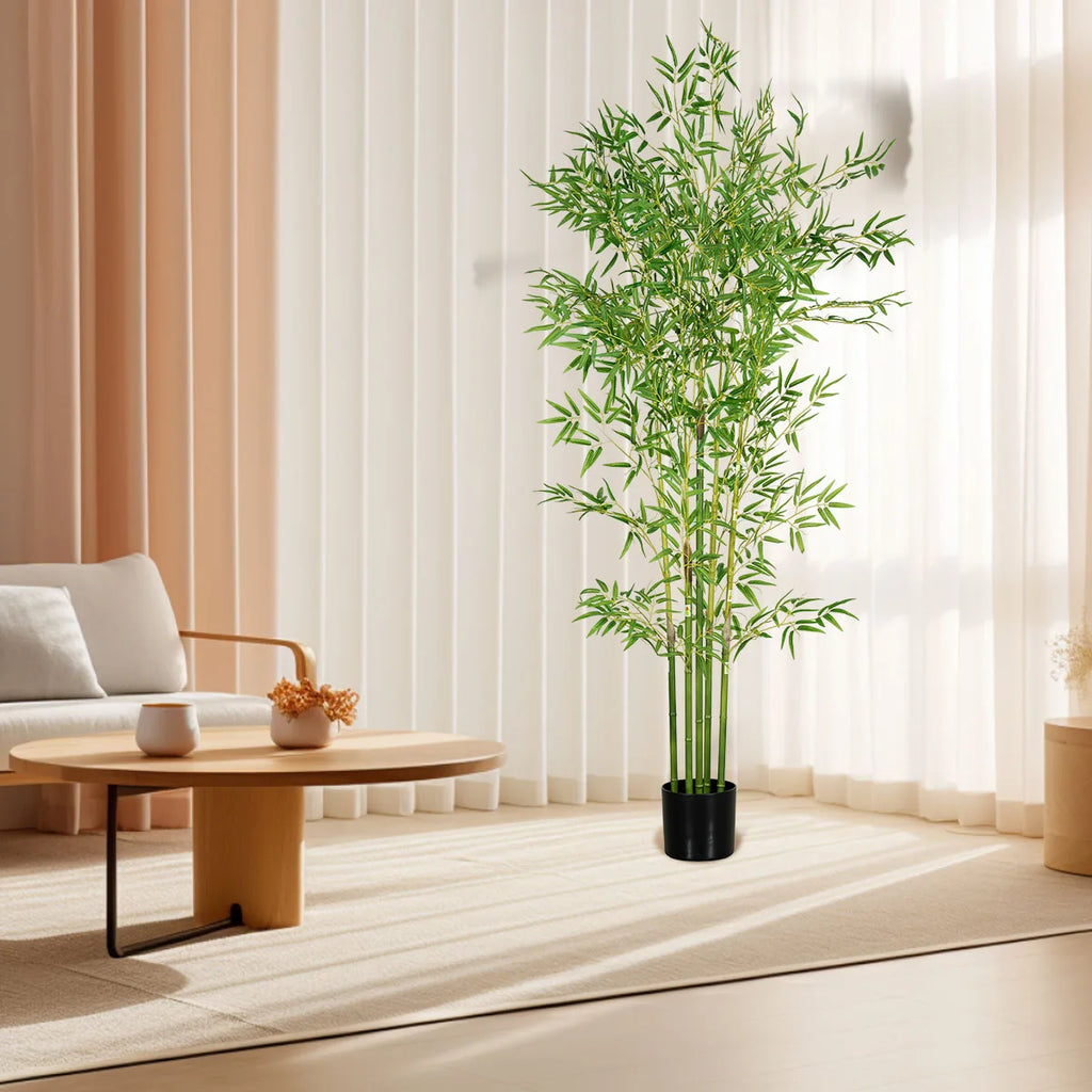 Artificial Bamboo Tree 150Cm/180Cm/210Cm Tall Faux Silk Plant for Home Office Indoor Outdoor Decor Fake Bamboo Tree with Lifelik