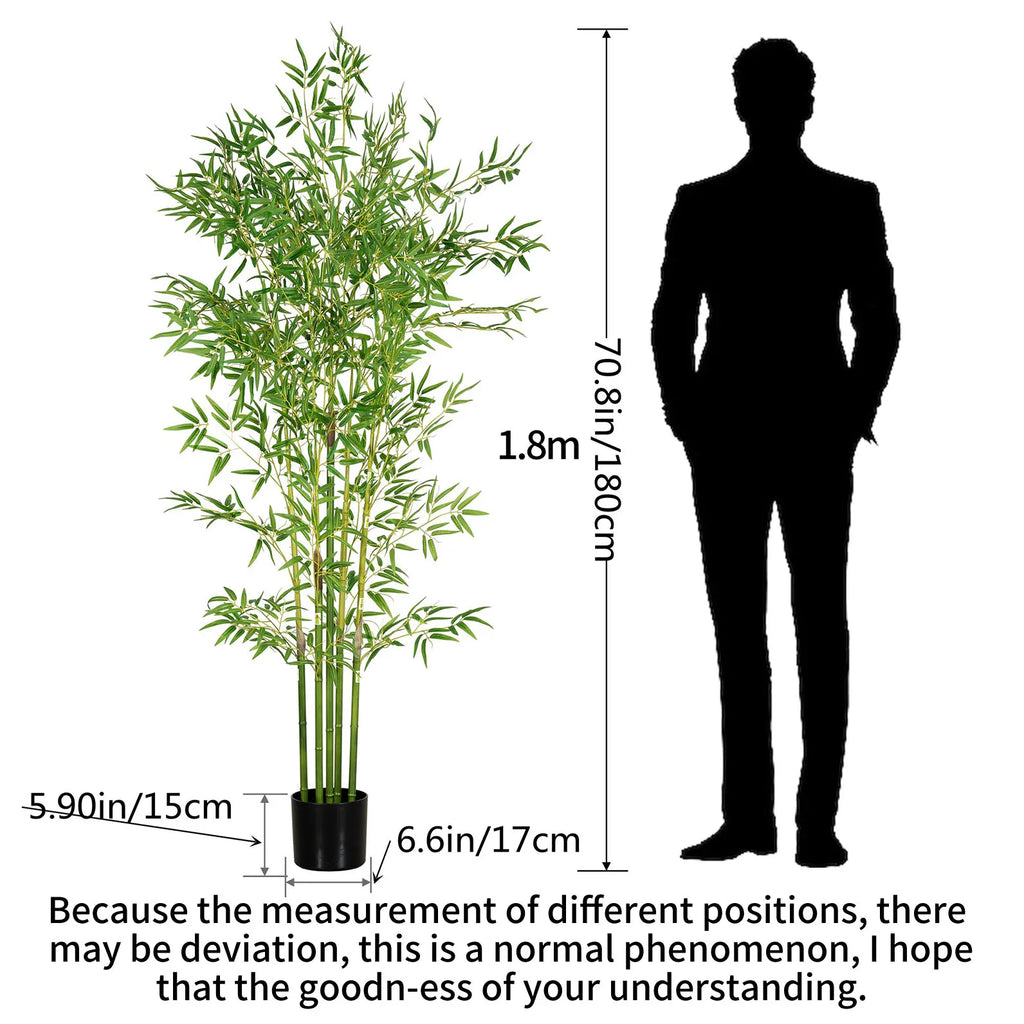 Artificial Bamboo Tree 150Cm/180Cm/210Cm Tall Faux Silk Plant for Home Office Indoor Outdoor Decor Fake Bamboo Tree with Lifelik