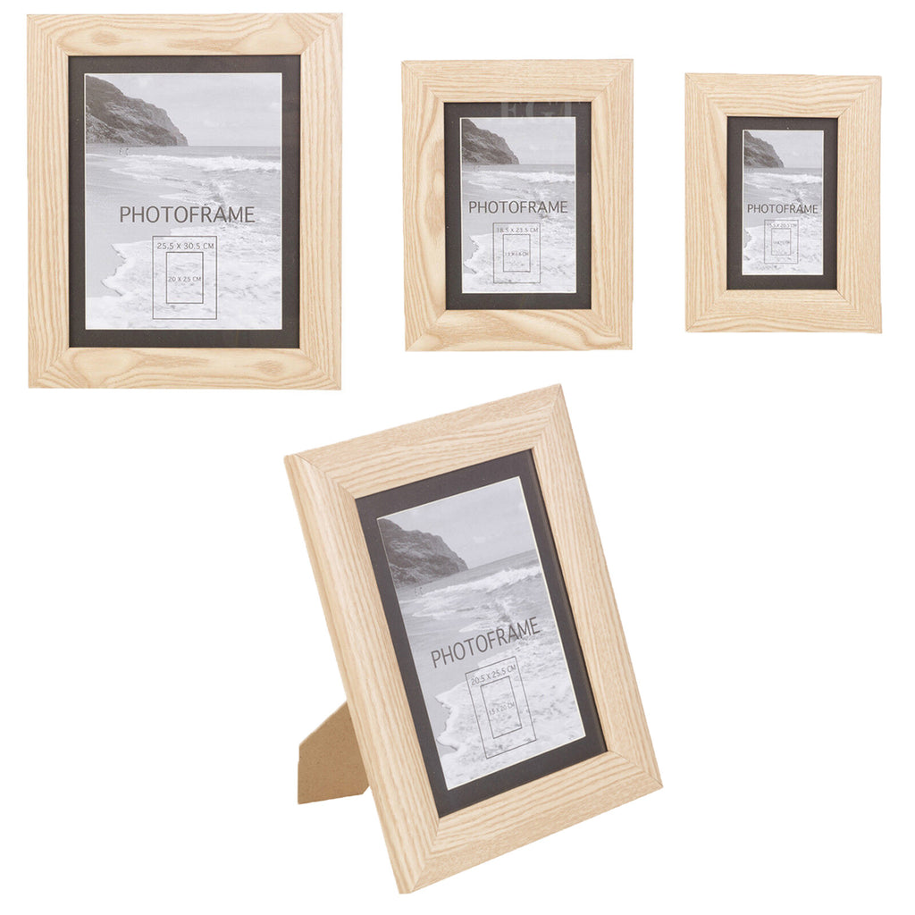 Vinyl Wooden Look Effect Free Standing Picture Photo Frames with Mount Home Gift