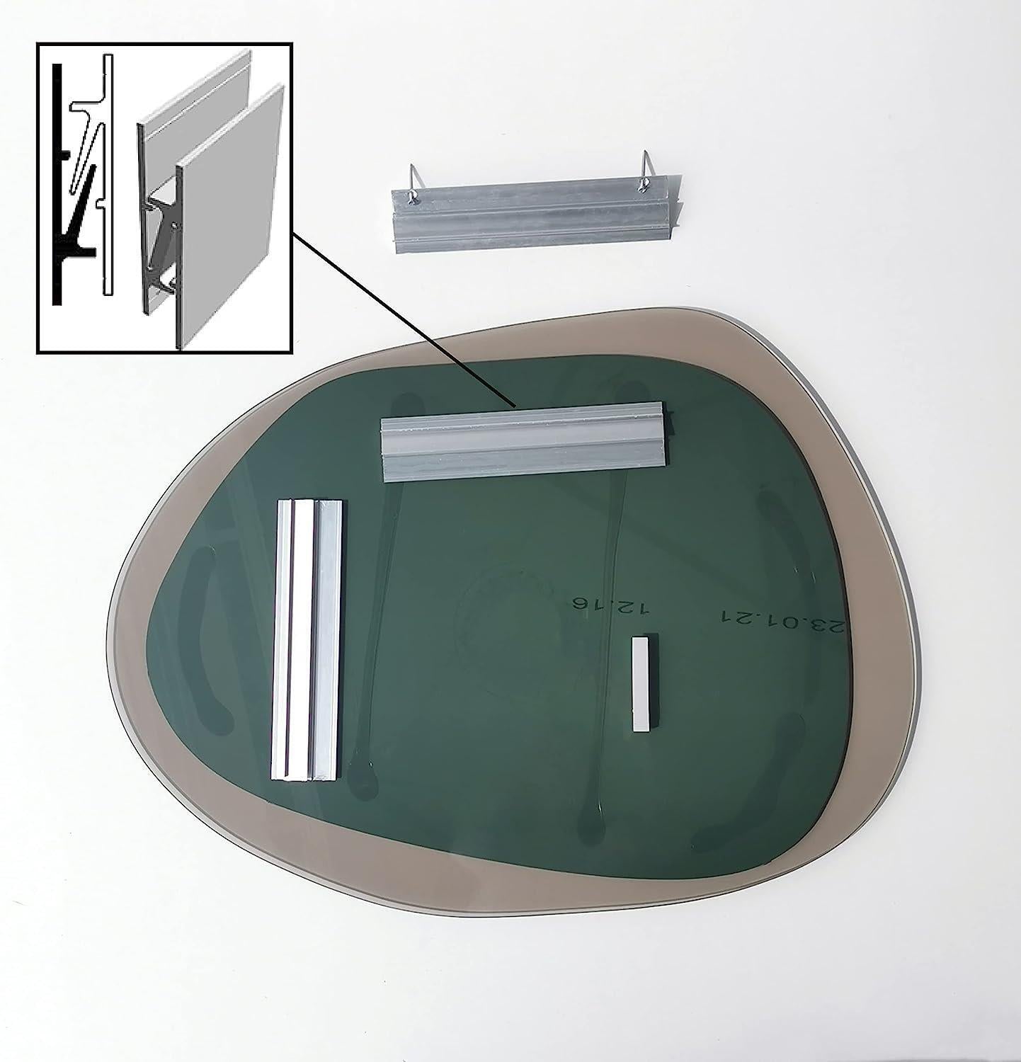 Wall Mirror with Clear Rear Glass Gozos Modern Industrial Marzagon Mirror