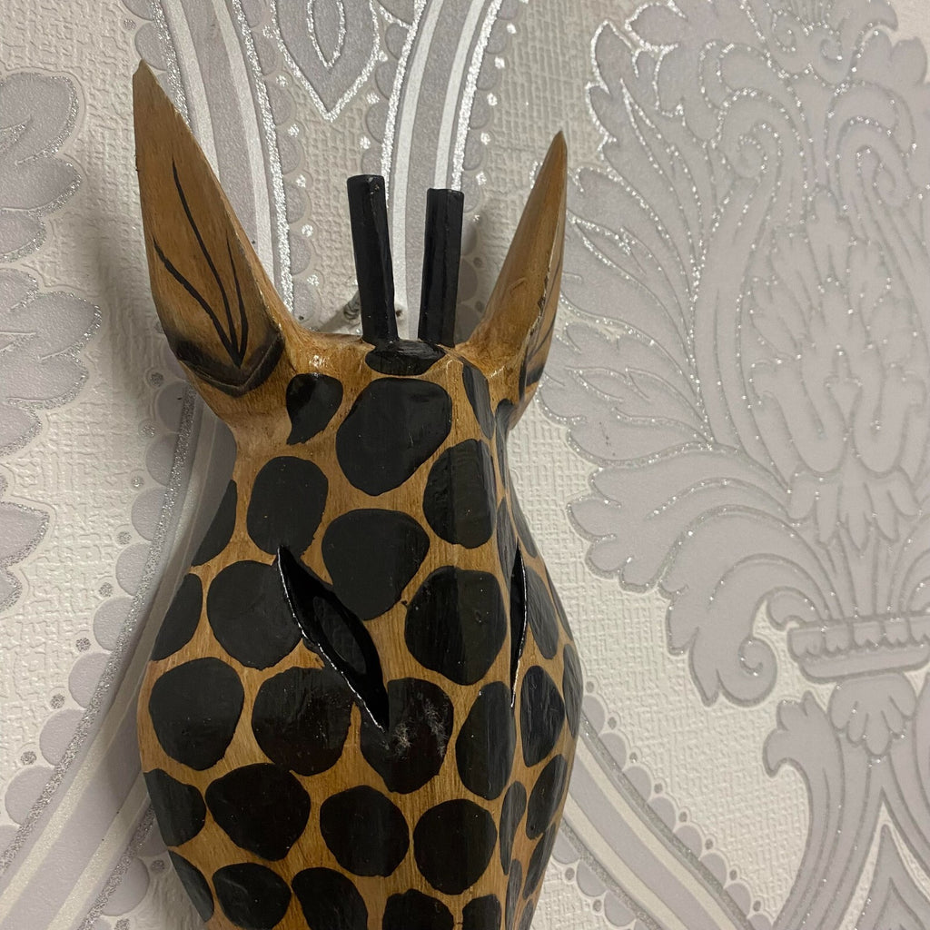 Wooden Zebra Giraffe Animal Head Home Wall Decoration 30Cm Christmas Gift