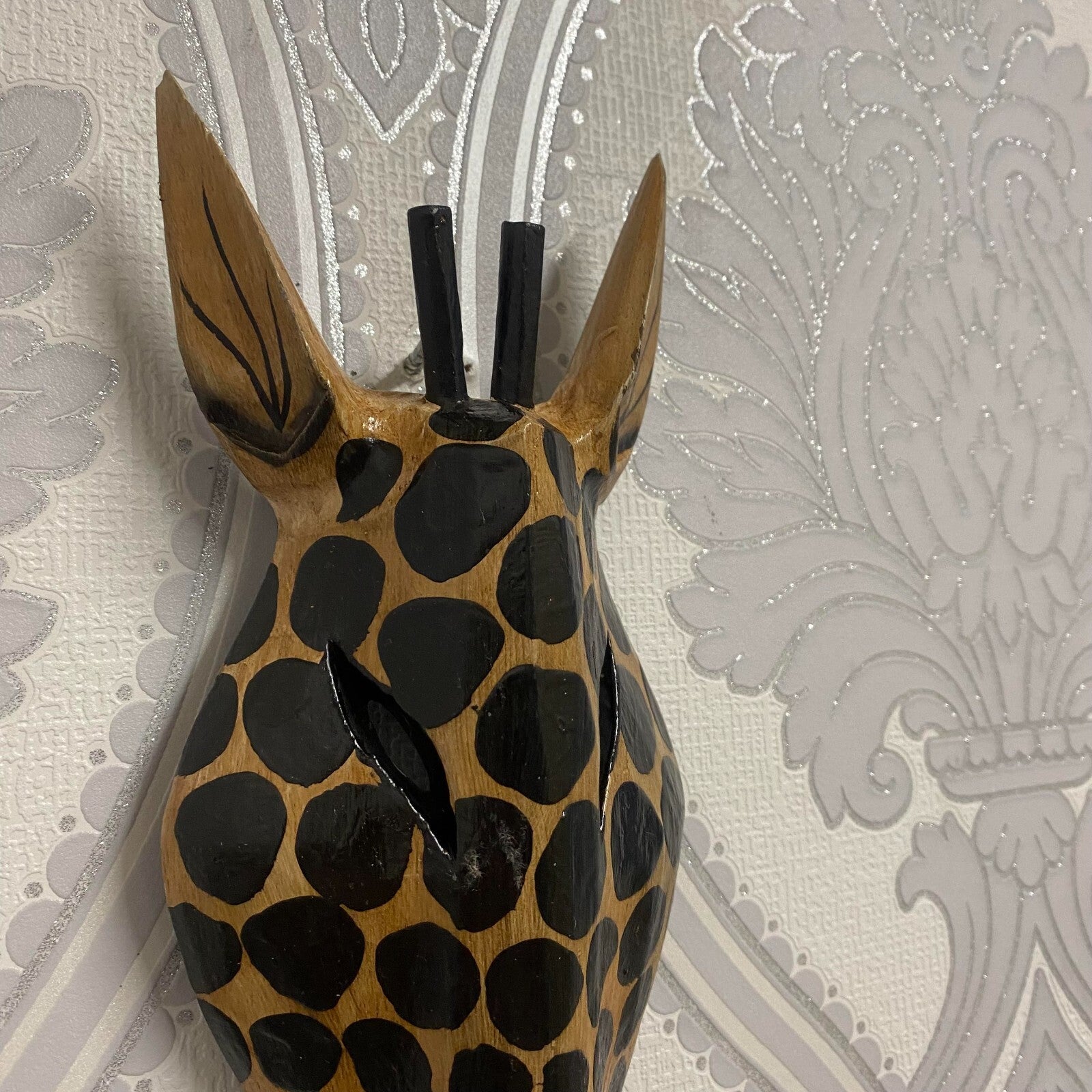 Wooden Zebra Giraffe Animal Head Home Wall Decoration 30Cm Christmas Gift