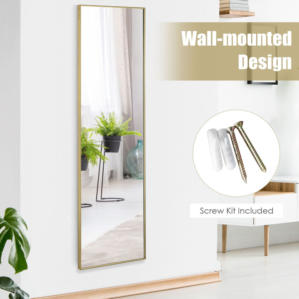 120 X 37 Cm Full Length Wall Hanging Mirror with Adjustable Hook