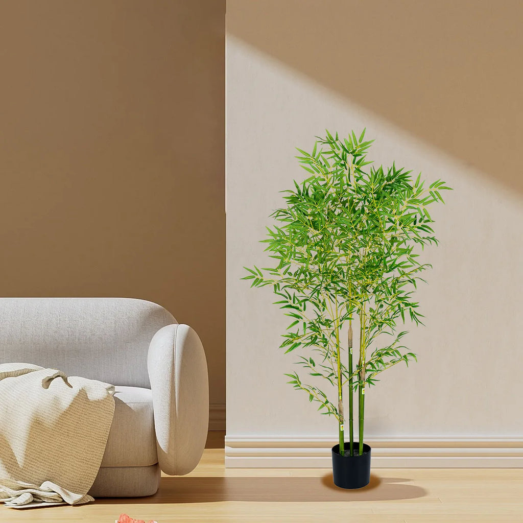 Artificial Bamboo Tree 150Cm/180Cm/210Cm Tall Faux Silk Plant for Home Office Indoor Outdoor Decor Fake Bamboo Tree with Lifelik