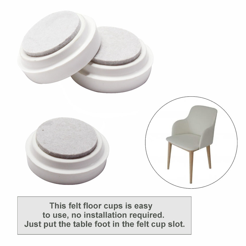 Castor Cup Floor Protector Large White Wooden Tile Protector Carpet Floor 66Mm