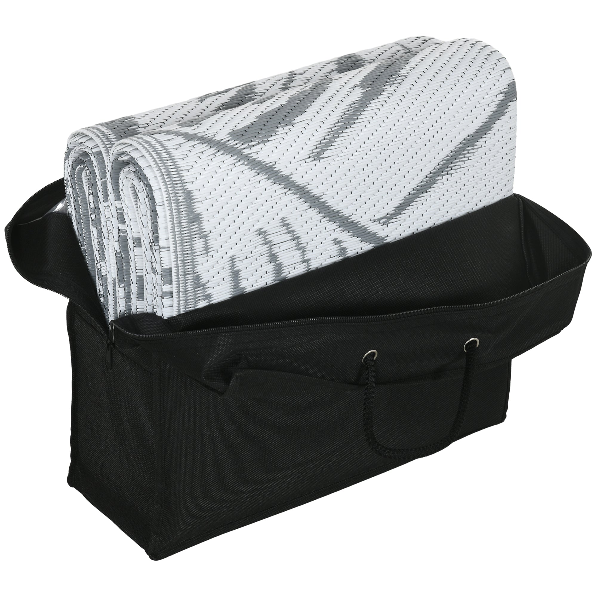 Reversible Outdoor Rug W/ Carry Bag for RV Camping Beach