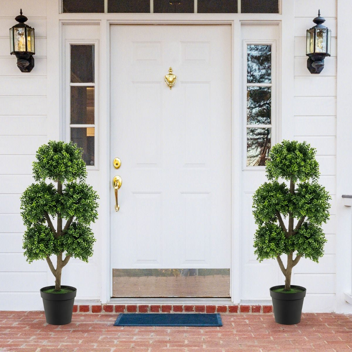 115Cm Artificial Boxwood Topiary Ball Tree for Home Office Front Porch