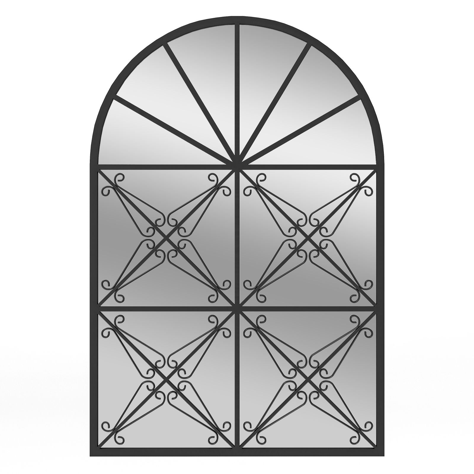 Arched Window Pane Decorative Mirror
