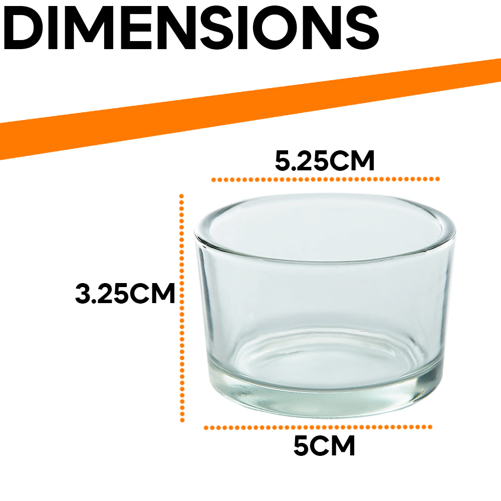 SET of 12 CIRCLE TEA LIGHT PILLAR CANDLE HOLDERS MODERN CLEAR GLASS DESIGN ZENO