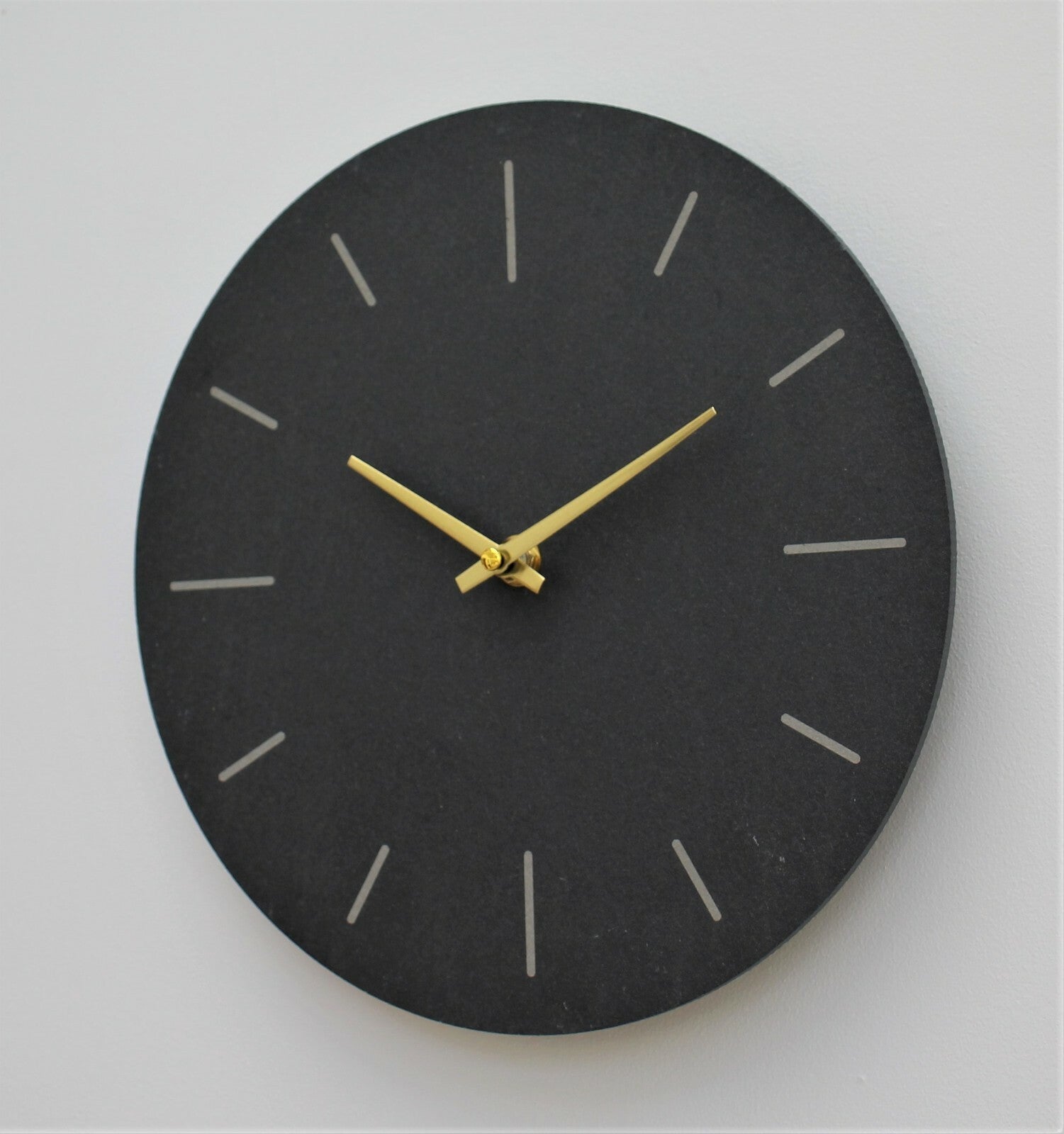 Wall Clock Grey Natural Slate Garden Indoor Outdoor Hand Finished Clock 30Cm