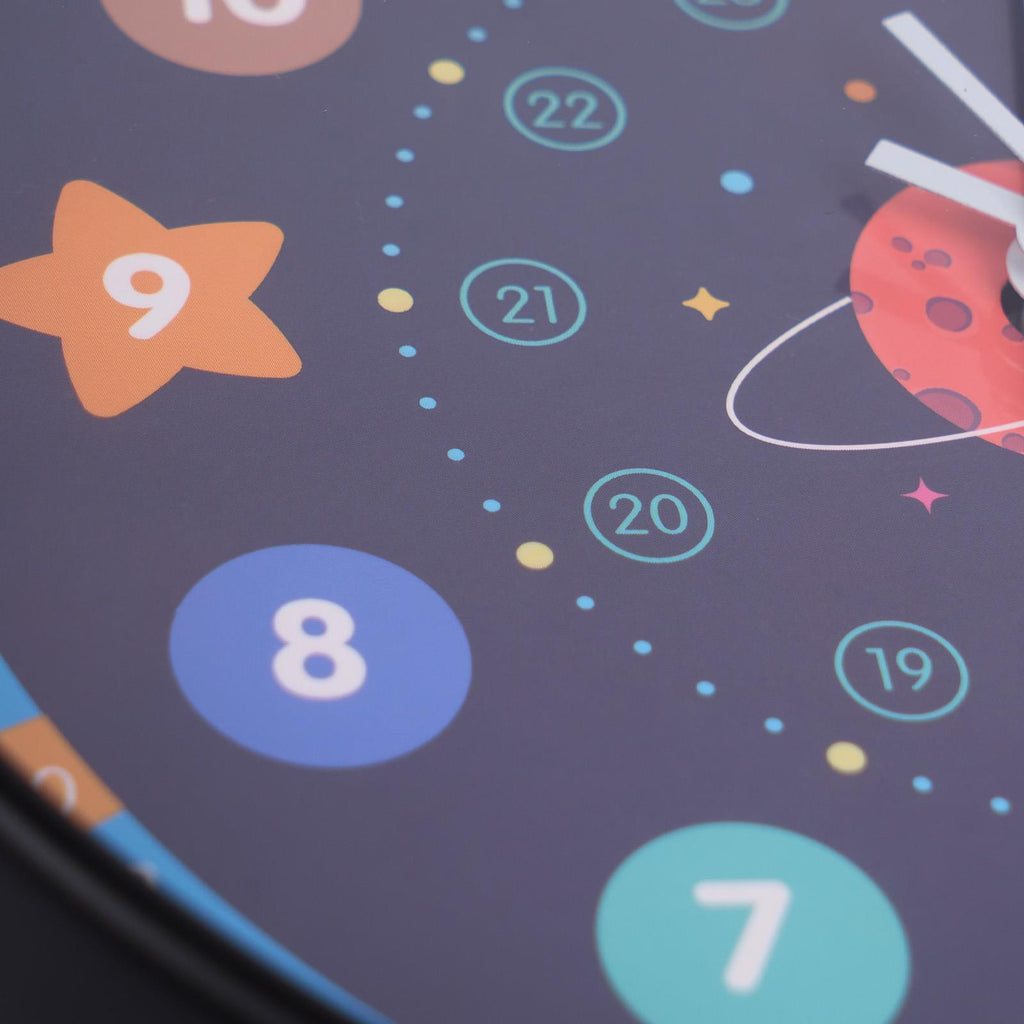 Kids Small Wall Clock Bedside Home Decor round Face Bedroom Quartz Rabbit Space