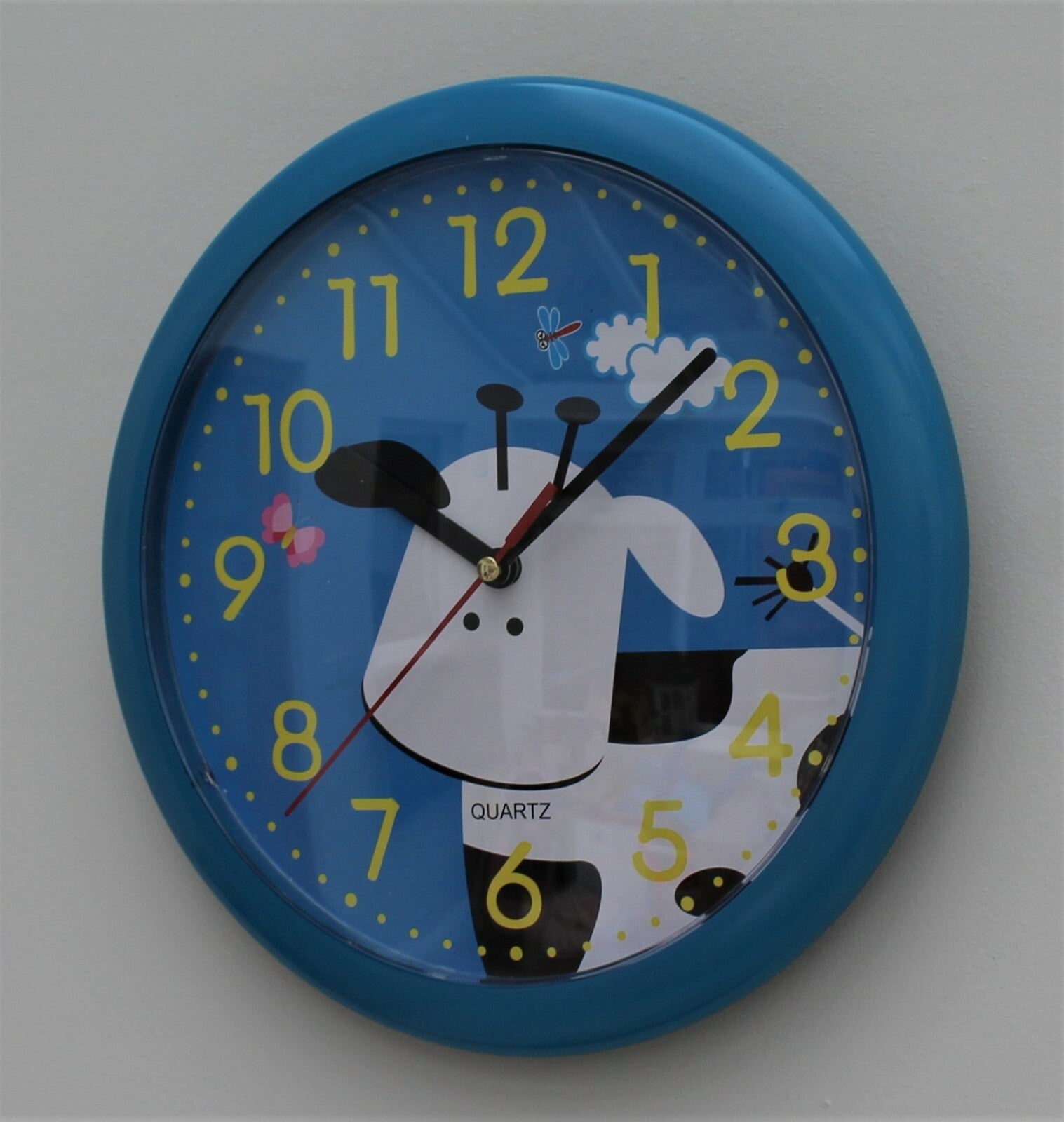 Wall Clock Childrens Kids Cow Design Bedroom Play Room Nursery Time 10"