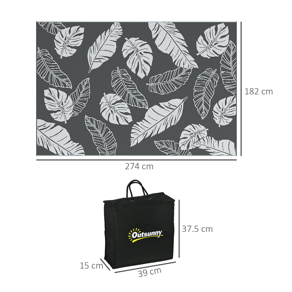 Reversible Outdoor Rug W/ Carry Bag for RV Camping Beach