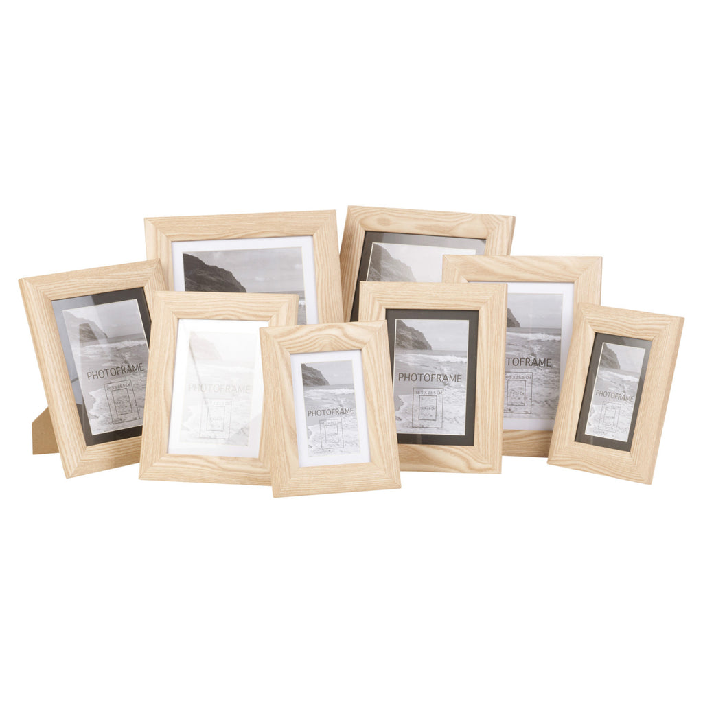 Vinyl Wooden Look Effect Free Standing Picture Photo Frames with Mount Home Gift