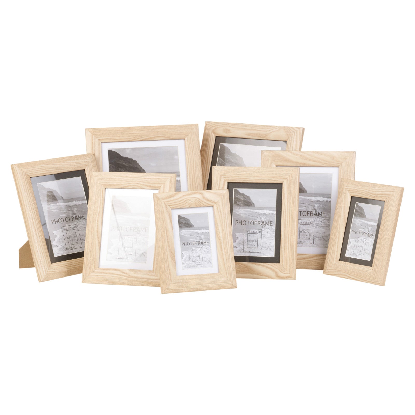 Vinyl Wooden Look Effect Free Standing Picture Photo Frames with Mount Home Gift