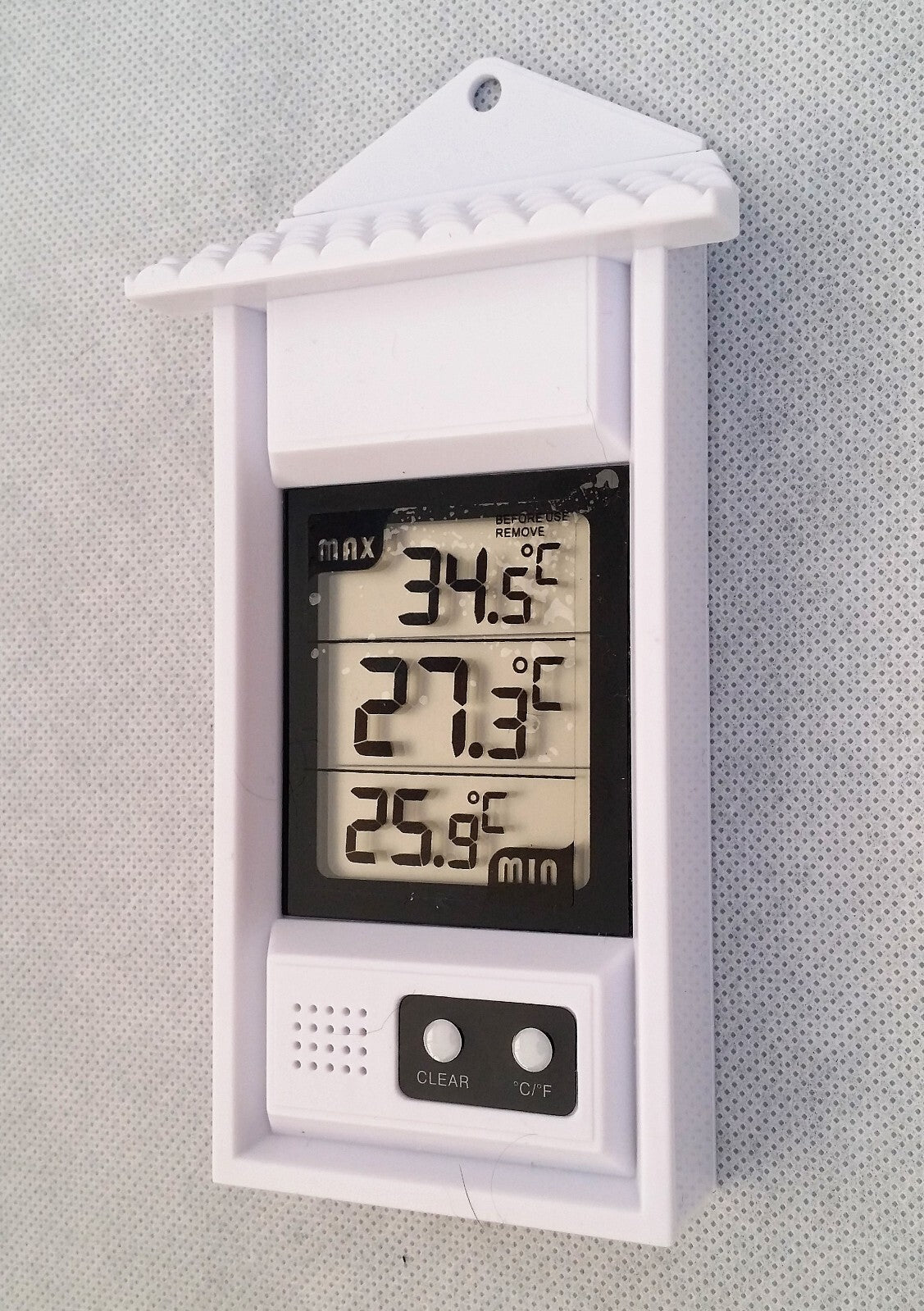 Max Min Thermometer - Garden Greenhouse Indoor Outdoor Office Wall