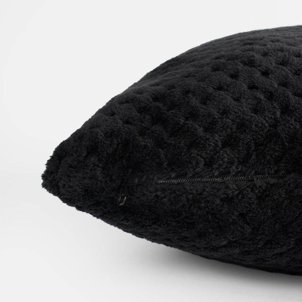 Brentfords Waffle Cushion Covers Popcorn Fleece Set of 2 Pack Sofa - 18" X 18