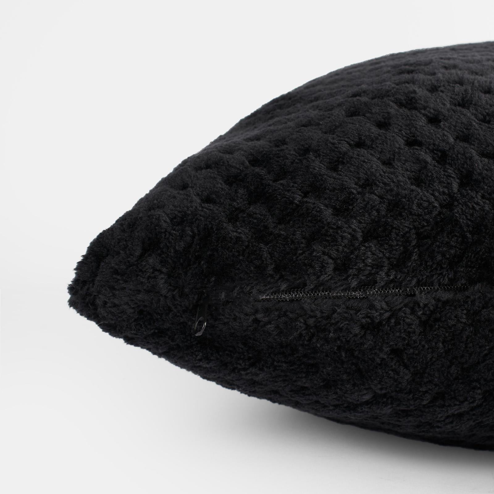 Brentfords Waffle Cushion Covers Popcorn Fleece Set of 2 Pack Sofa - 18" X 18