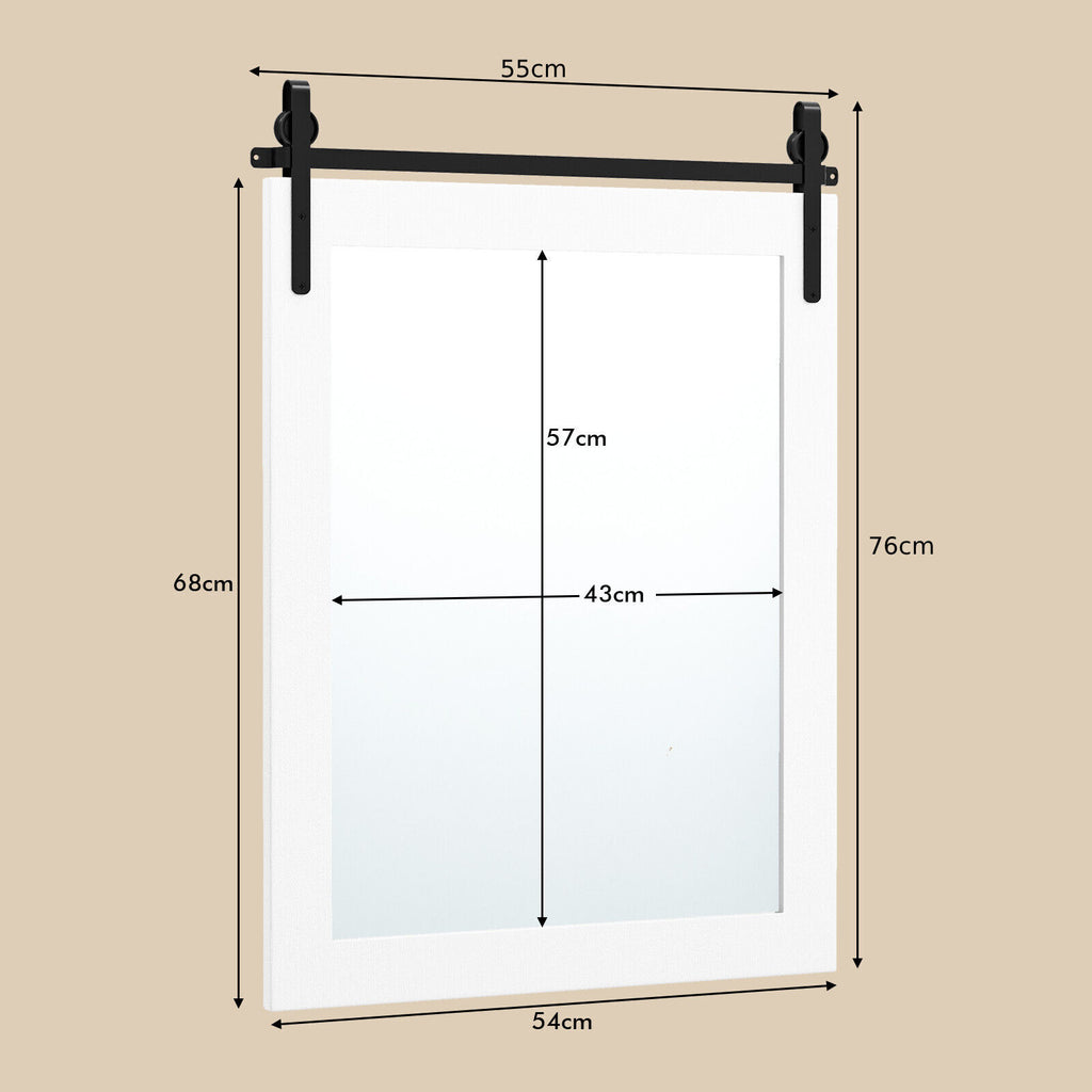 Wall Mounted Mirror Vanity Make up Farmhouse Wall Mirror Rectangle Decorative