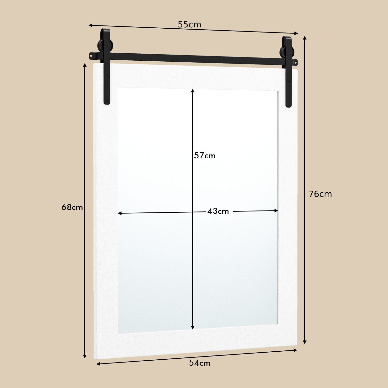 Wall Mounted Mirror Vanity Make up Farmhouse Wall Mirror Rectangle Decorative