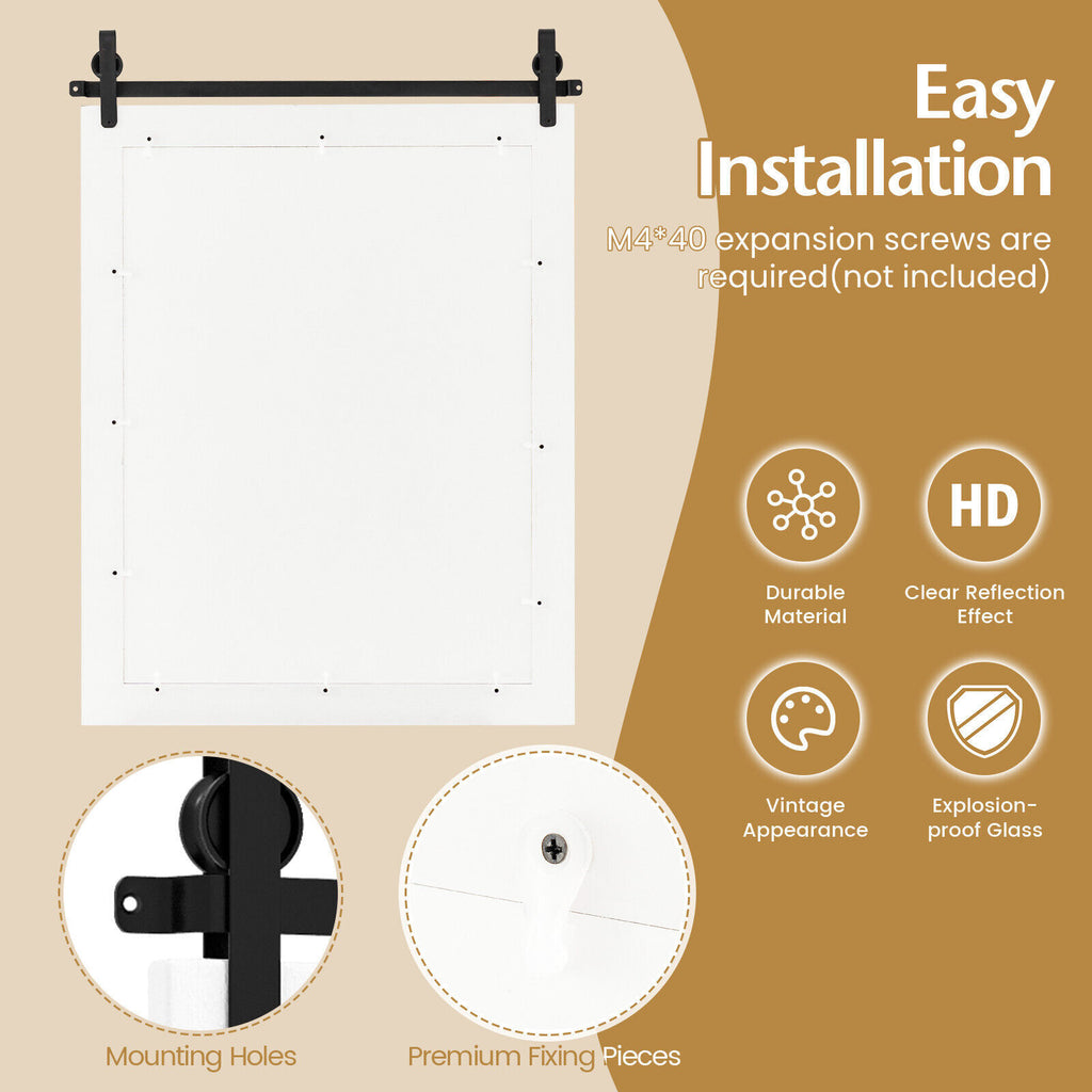 Wall Mounted Mirror Vanity Make up Farmhouse Wall Mirror Rectangle Decorative