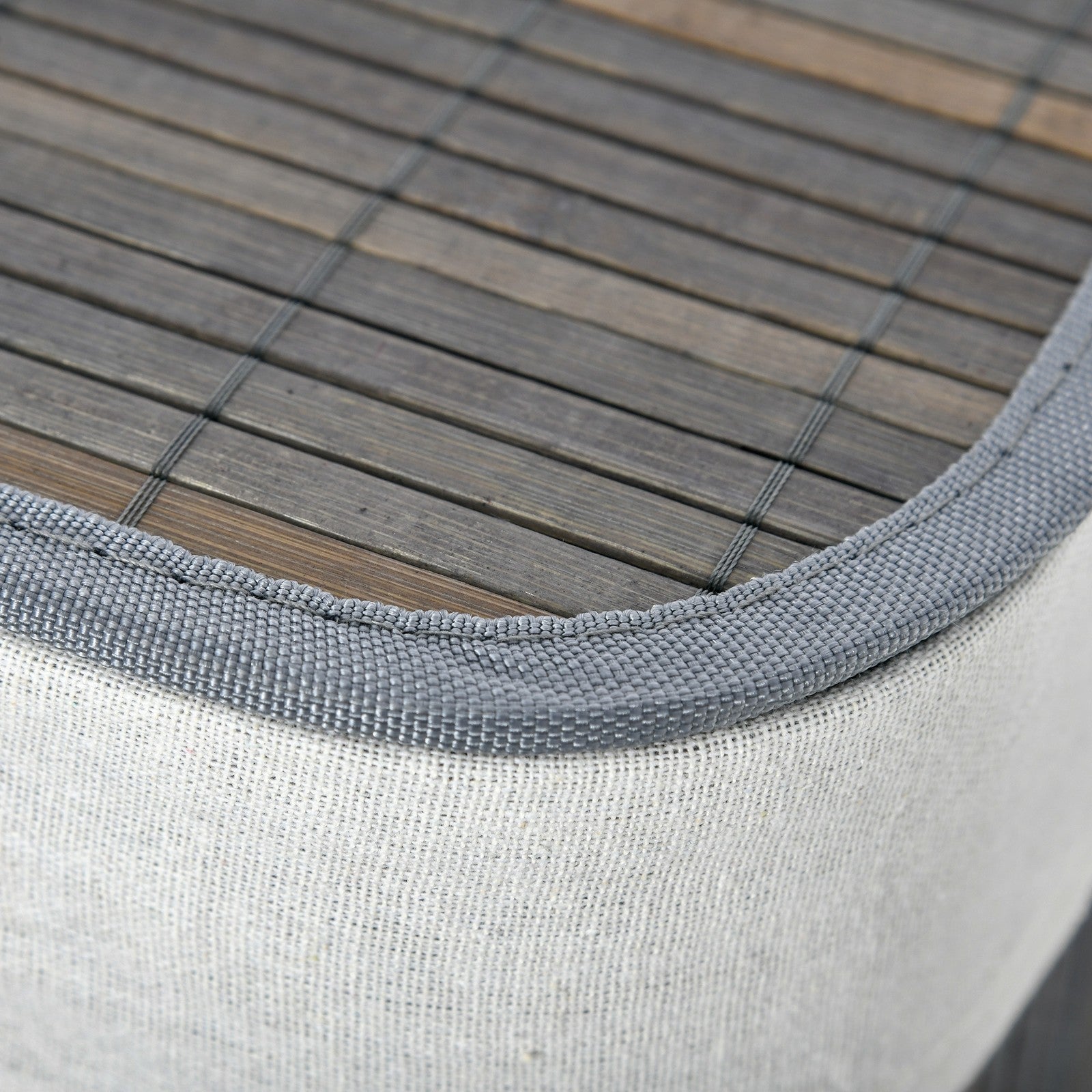 100L Laundry Basket 2 Compartment Lid Removable Lining Handles, Grey