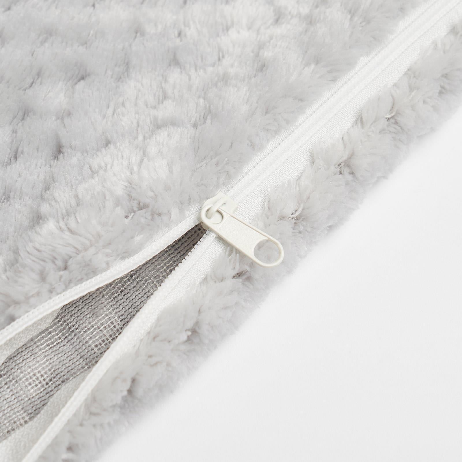 Brentfords Waffle Cushion Covers Popcorn Fleece Set of 2 Pack Sofa - 18" X 18