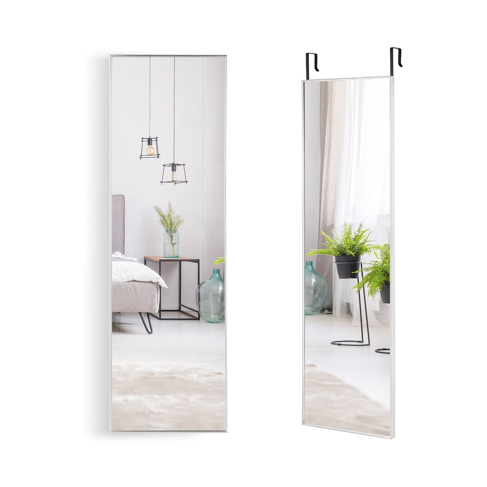 120 X 37 Cm Full Length Wall Hanging Mirror with Adjustable Hook