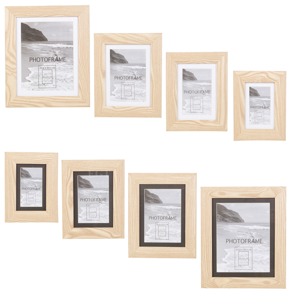 Vinyl Wooden Look Effect Free Standing Picture Photo Frames with Mount Home Gift