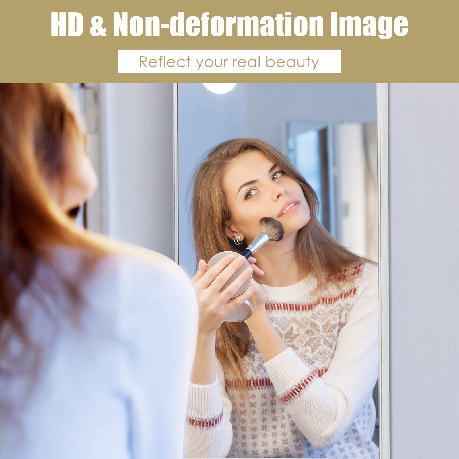 120 X 37 Cm Full Length Wall Hanging Mirror with Adjustable Hook