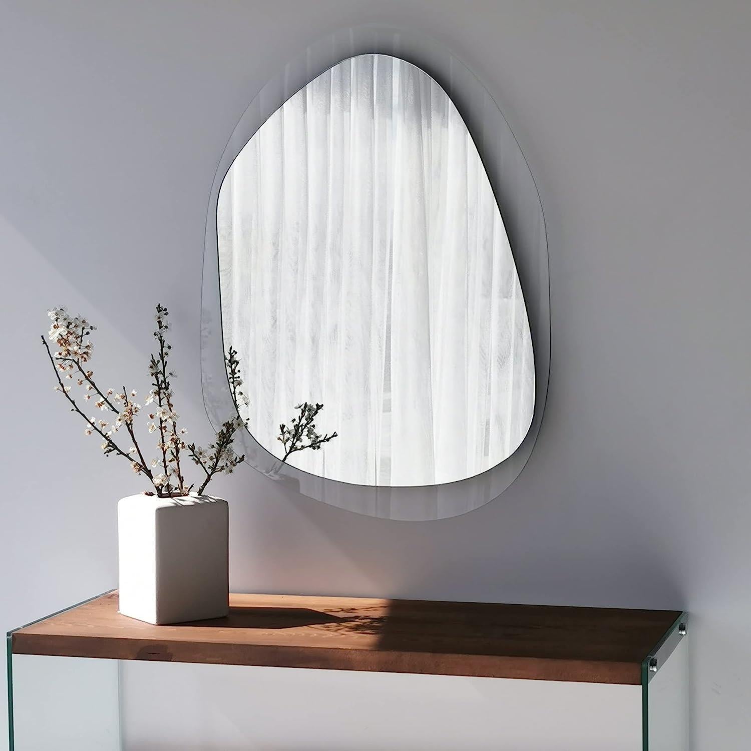 Wall Mirror with Clear Rear Glass Gozos Modern Industrial Marzagon Mirror